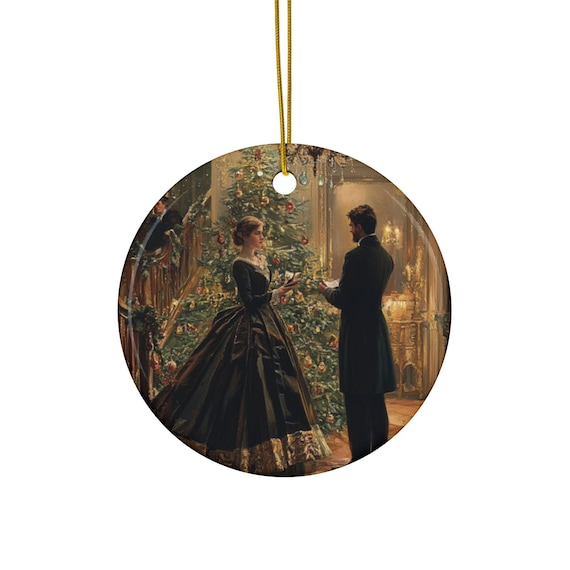 Victorian Christmas Ceramic Ornaments,Christmas Decorations, Holiday Ornaments, Festive Decor, Christmas Tree Decor, Holiday Gift
