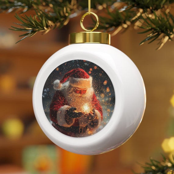 Santa Ornament, Christmas Decoration, Holiday Décor, Santa's Magic Bauble, Festive Home Ornament, Christmas Tree Hanging