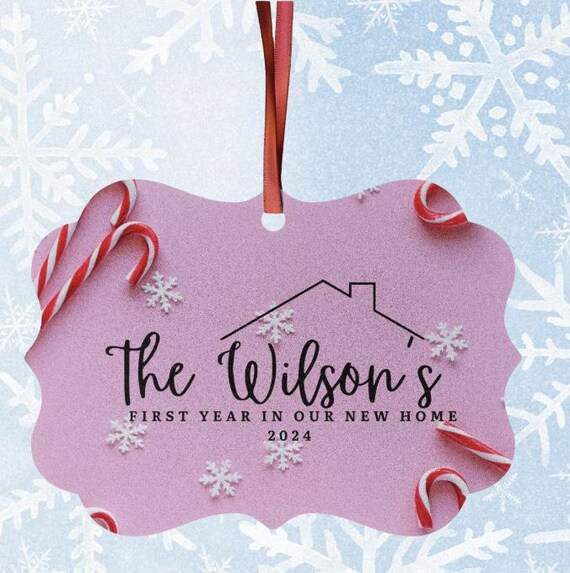 First Christmas in New Home, Aluminum,  Personalized, Holiday Gift, Christmas Decoration, New Homeowner Gift, Family Keepsake