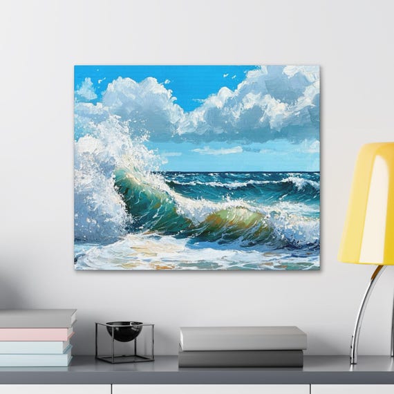Crashing Waves Canvas, Ocean Waves, Beach Art, Ocean Art, Nature Art, Beach lover art, prints