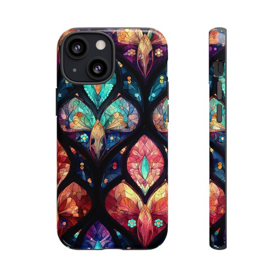Colorful Stained Glass Look Phone Case, Tough Cases for Protection, Stylish Phone Cover, Unique Smartphone Accessory, Gift for Her