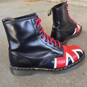 Vintage Dr. Martens Union Jack Leather 1460 Boots, Size UK 8  display picture 1
