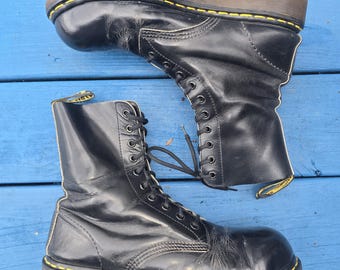 Vintage Dr. Martens Black 10-eye Steel Toe Boots -- Size UK  display picture 1