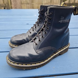 Dr Martens Navy Blue Boots - Etsy
