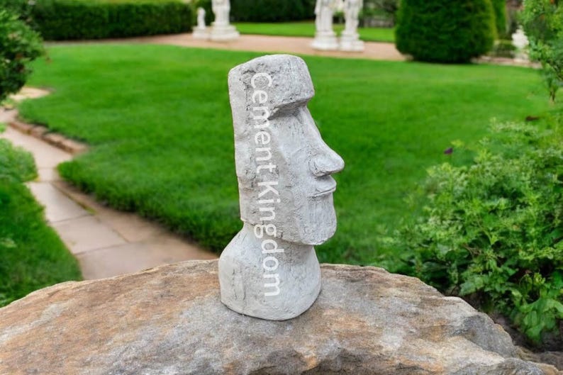 Easter Island Head Sculpture, Garden Moai Face Bust Statue, Outdoor ...