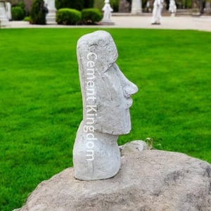 Easter Island Head Sculpture, Garden Moai Face Bust Statue, Outdoor ...