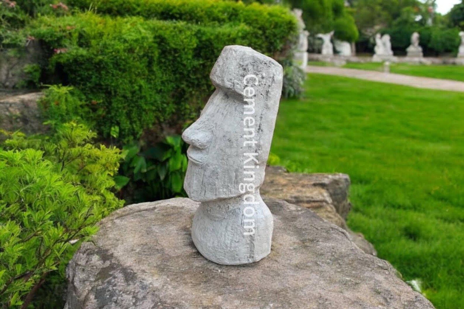 Easter Island Head Sculpture, Garden Moai Face Bust Statue, Outdoor ...