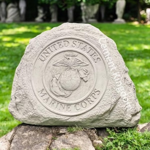 United States Marine Corps, Marine Soldier Statue, Marine Rock Gift Figure, Concrete Entrance Sculpture, Memorial Rock Lawn Ornament