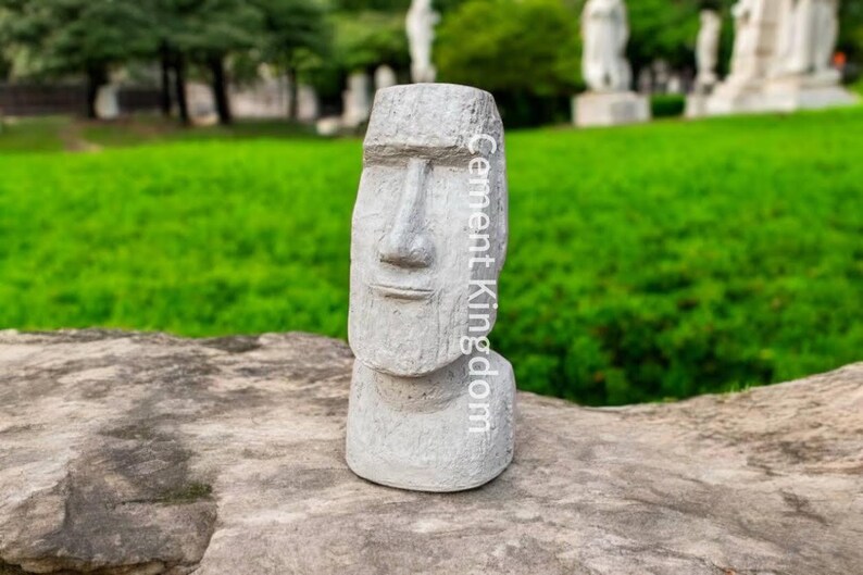 Easter Island Head Sculpture, Garden Moai Face Bust Statue, Outdoor ...