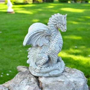 Concrete Dragon Sculpture, Detailed Dragon Figure, Oriental Dragon Statue, Asian Dragon Decoration, Outdoor Statue, Cement Yard Art