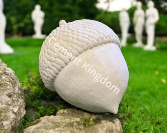 Detailed Acorn Garden Statue, Stone Autumn Figure, Concrete Nut Sculpture, Realistic Nut Figurine, Yard or Porch Acorn Decorations