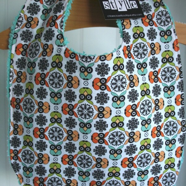 SALE...Who is that masked owl...bib