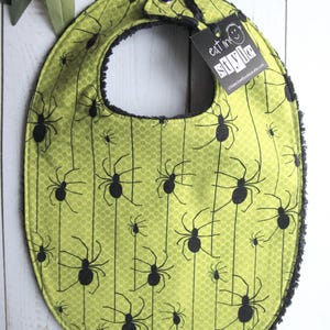 Spiders baby bib, Halloween bib, baby shower gift, toddler bib, chenille bib, infant bib, feeding bib, best baby bibs, baby gift, baby bib