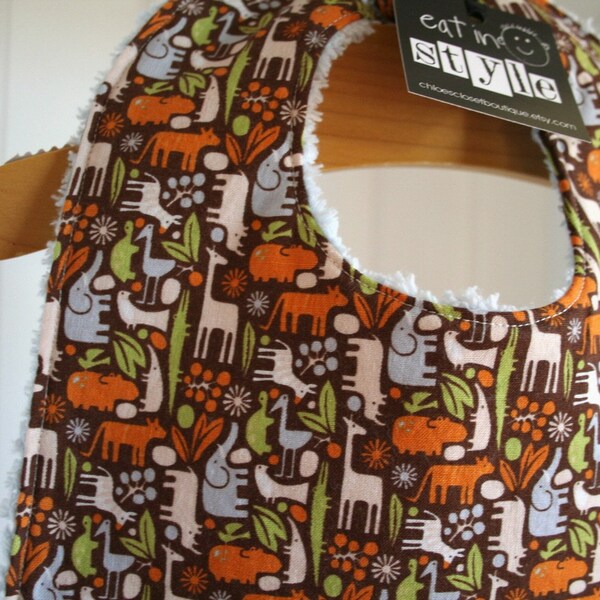 Teeny tiny Zoo...brown...bib