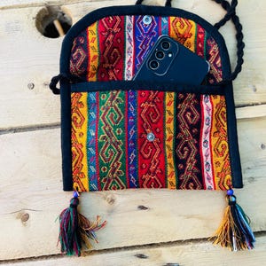 Colorful Ethnic Shoulder Bag – Boho Style, Unique Woven Fabric with Tassels,anatolia desing daily bag