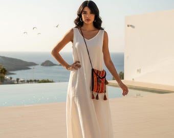 Handmade Ethnic Woven Crossbody Bag, Boho Shoulder Bag