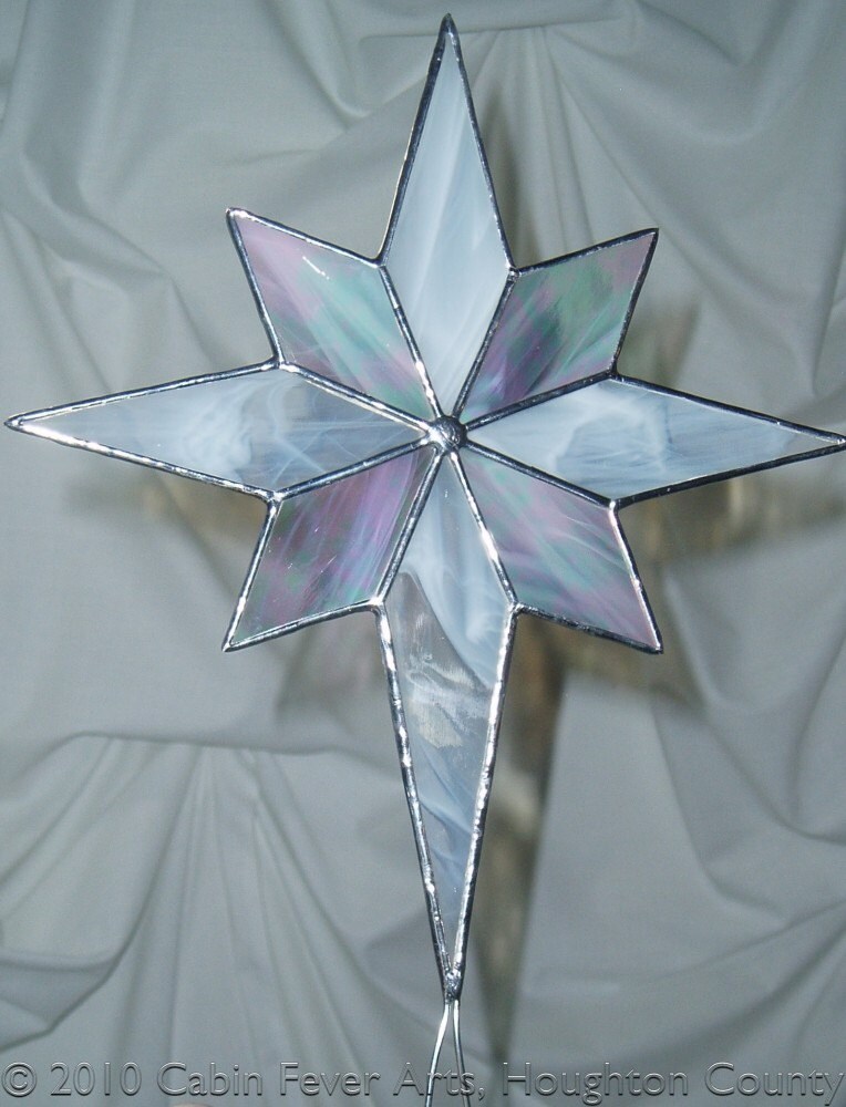 Stained glass christmas star tree topper Clearance