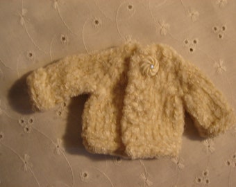 Blythe Ivory Chenille Jacket for Pullip and Vintage Skipper Too REDUCED