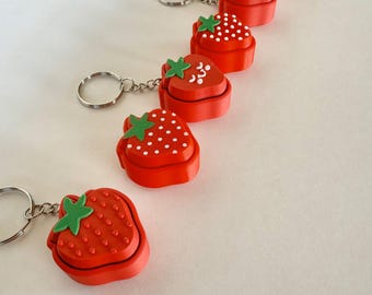 Strawberry Fidget Keychain | Summer Strawberry Aesthetic | Cute Summer Gift | Strawberry Lover |  Strawberry Clicker | Strawberry Fidget