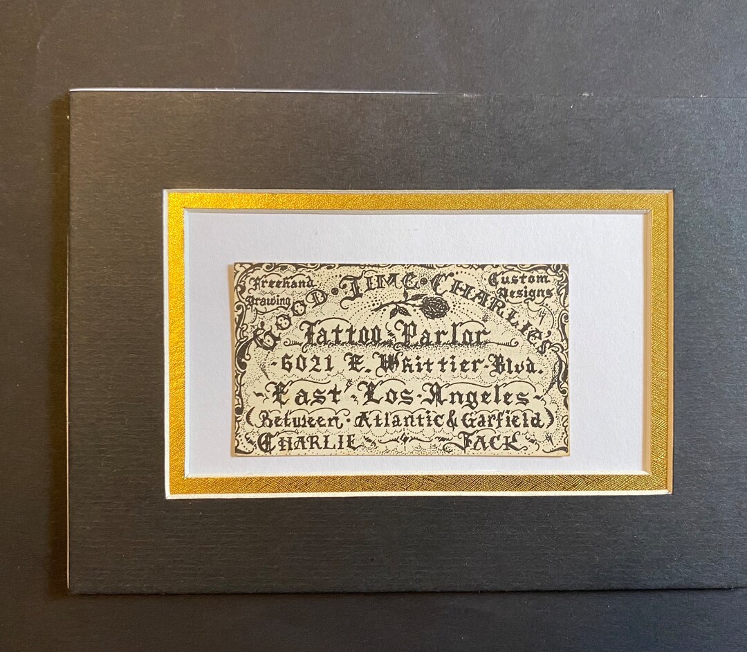 Good Time Charlies tattoo Artist Biz Card East LA Vintage Etsy