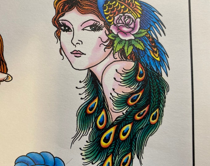 Pinky Yun Vtg Tattoo Flash Spaulding 2002 Sheet 1 Etsy