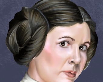 Princesa Leia, retrato digital de Star Wars