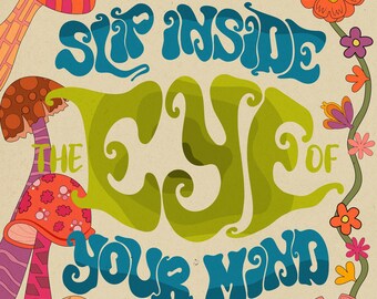 Impresión digital psicodélica y alucinante "Don't Look Back in Anger" de Oasis