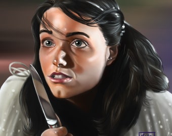 Marion Ravenwood, En busca del arca perdida, retrato digital