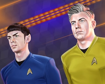 Spock y Pike de Star Trek Strange New Worlds Pintura digital