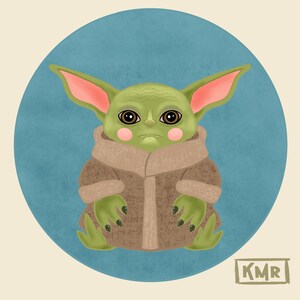 Star Wars Grogu digital art print