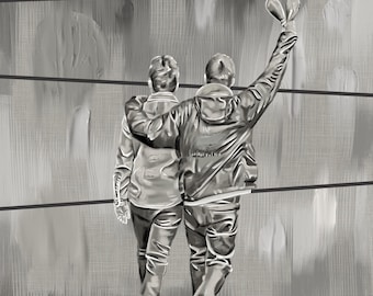 Oasis sale al escenario para el primer espectáculo de reunión de Cardiff, pintura digital