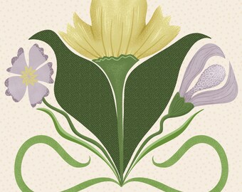 Pintura digital floral suave