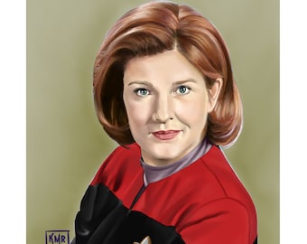 Capitán Kathryn Janeway (Star Trek Voyager) Pintura digital