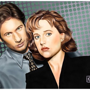 Mulder and Scully, X-Files Digital Portrait