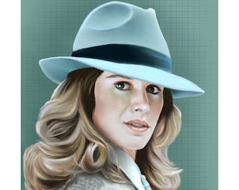 Retrato digital de Laura Holt (Remington Steele)