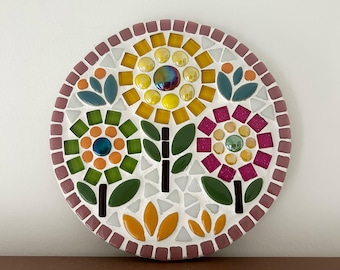 15 cm Flower Mosaic Kit, DIY Craft Project, Make Your Own Mosaic, Craft Kit.