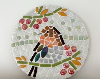 15 cm robin winter scene mosaic KIT, DIY, make your own mosaic, craft kit, bird mosaic kit, mosaic kit, decoration kit.