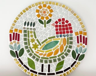 20 cm Bird Mosaic KIT, DIY, make your own mosaic, Mosaic Gift, Craft Project, Bird decoration, Craft Kit, Craft Gift.