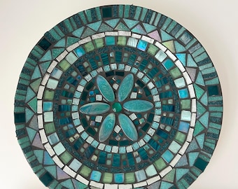 Kit de manualidades para crear un mosaico en un cuenco decorativo de bambú de 30 cm. Hazlo tú mismo; se requiere cortar. Incluye alicates.