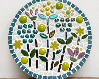 20 cm flowers mosaic kit, DIY mosaic craft kit, make your own mosaic, mosaic gift, craft project, flower decoration, craft kit.