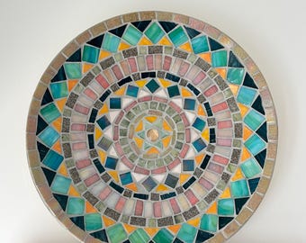 30 cm Bamboo Decorative Bowl MOSAIC craft KIT, DIY, make you own mosaic, cutting required, nippers included.