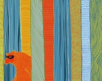 Masked Bear - small print - wall art