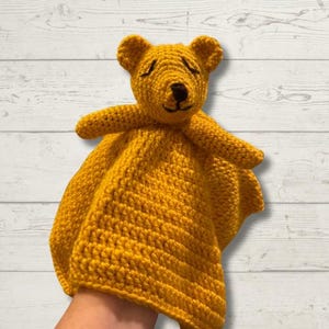 Handmade Crochet Bear Lovey Blanket