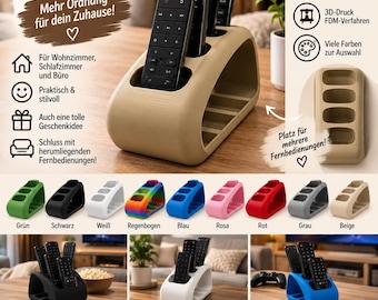 Remote Control Holder | Remote Organizer | Holder for Multiple Remotes | TV Remote Holder | 3D Printed | Living Room Organizer