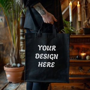 Canvas Tote Bag Mockup, Gothic Canvas Tote Mockup, Premium Canvas Bag Mock, Canvas Tote Halloween Mockup, Canvas Tote Mock, Shopping Bag