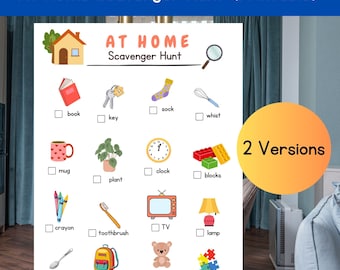 At Home Scavenger Hunt for kids, Indoor Scavenger Hunt, Fun indoor Activity
