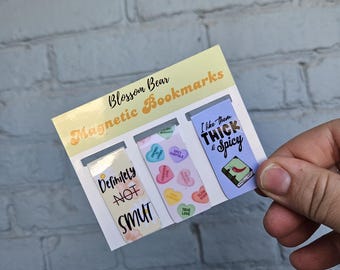 Magnetic Bookmark 3 pack, Smut bookmark , Spicy books , romance bookmarks