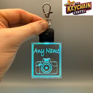 Personalized Camera LED Keychain: Engraved Photographer Gift