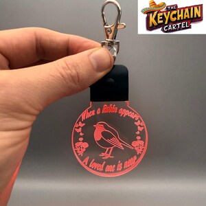 Rotkehlchen LED Schlüsselanhänger: Laser graviertes Acryl, das an Sie Geschenk denkt