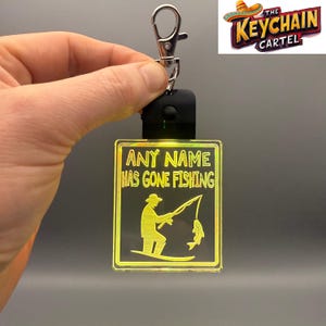 Personalisierte Angeln Themed LED Schlüsselbund / Schlüsselanhänger, Angeln Geschenk, gegangen Angeln Schlüsselanhänger, Angler Geschenk, Geschenk für die freie Natur
